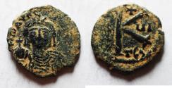 Ancient Coins - AS FOUND: Maurice Tiberius AE HALF FOLLIS