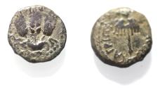 Ancient Coins - JUDAEA, Herodians. Agrippa I. 37-43 CE. AE Prutah .Jerusalem mint.