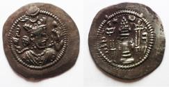 Ancient Coins - SASANIAN KINGS: Jamasp, 497-499. AR Drachm, AY (SUSA) RY 2