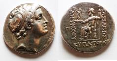 Ancient Coins - GREEK. Seleukid Kingdom. Antiochos V Eupator (164-162 BC). AR tetradrachm (29mm, 16.49g). Antioch on the Orontes.