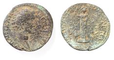 Ancient Coins - Samaria. Neapolis under Marcus Aurelius, as Caesar (AD 147-161). AE (24mm, 24mm, 6.94g). Struck in civic era year 87 (AD 158/9).