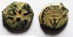 Ancient Coins - Judaea, Alexander Jannaeus, 103-76 BC, AE Prutot (Biblical Widow's Mites).