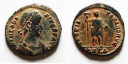 Ancient Coins - Theodosius I. AD 379-395. AE FOLLIS