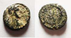 Ancient Coins - SYRIA, Seleucis and Pieria. Antioch. Hadrian. AD 117-138. Æ Half-Quadrans / Chalkous