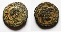 Ancient Coins - ARABIA. CHARACHMOBA OR RABBATH MOBA. ELAGABALUS , RARE AE 15