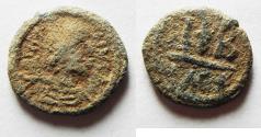Ancient Coins - AS FOUND: Byzantine Empire. Justinian I (AD 527-565) Æ 12 Nummi. ALEXANDRIA