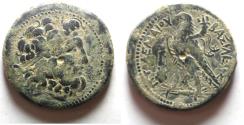 Ancient Coins - CHOICE AS FOUND: GREEK. Ptolemaic Kingdom. Ptolemy V Epiphanes (204-180 BC). AE diobol (34mm, 36.07g). Tyre mint.