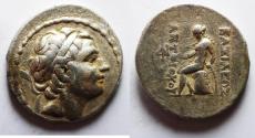 Ancient Coins - Seleukid Kings. Antiochos III the Great (222-187 BC). AR tetradrachm (34mm, 16.69g). Antioch on the Orontes mint. Struck c. 204-197 BC.