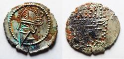 Ancient Coins - Parthian Kingdom, Vologases VI 208-222, Silver Drachm