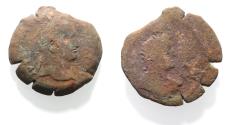 Ancient Coins - EGYPT. ALEXANDRIA. VESPASIAN AE DIOBOL. ISIS
