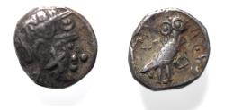 Ancient Coins - Possibly unpublished with this monogram: South Arabia. Kingdom of Saba’. Circa 3rd-2nd centuries BC. AR quarter unit (10mm, 1.17g).
