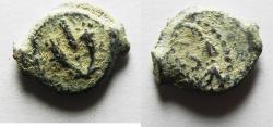 Ancient Coins - JUDAEA. Mattathias Antigonus AE Prutah. 40 - 37 B.C.E.