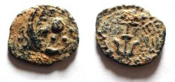 Ancient Coins - Judaea, Alexander Jannaeus, 103-76 BC, AE Prutah (Biblical Widow's Mites).