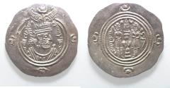Ancient Coins - CHOICE QUALITY: Sasanian Kingdom. Khusru II. A.D. 591-628. AR drachm.