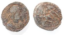Ancient Coins - AS FOUND: 	CONSTANTIUS II AE . FALLEN HORSEMAN