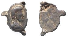 Ancient Coins - Roman Egypt. 3rd century AD. Lead seal impression (23 x 15 mm). Male bust r.
