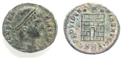 Ancient Coins - AS FOUND: CONSTANTINE I AE FOLLIS. CAMP GATE