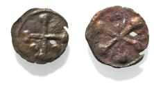 World Coins - Crusader States. Anonymous issues of Tripoli, Sidon, or Syria, ca. 1250-1268. AE pougeoise (17mm, 0.46g).