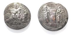Ancient Coins - SASANIAN KINGS. Vahr?m (Bahram) II, with Queen and Prince 4. AD 276-293. AR Drachm