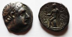 Ancient Coins - Apparently unpublished: Seleukid Kings. Antiochos III the Great (223-187 BC). AR drachm (16mm, 4.10g). Uncertain Mint 67.