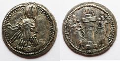 Ancient Coins - Sasanian Empire. Varhran I (AD 273-276). AR drachm (25mm, 3.97g). Mint I ("Ctesiphon”).