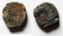Ancient Coins - Arabia. Nabataean Kings. Aretas IV (9 BC-AD 40). AE 11. eagle / wreath