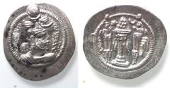 Ancient Coins - Sasanian Kingdom, Peroz I, 458-471 AD. AR drachm