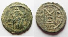 World Coins - ISLAMIC. Ummayad caliphate. Uncertain period (pre-reform). AH 41-77 / AD 661-697. Arab-Byzantine series. AE fals. DAMASCUS MINT