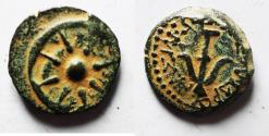 Ancient Coins - Judaea, Alexander Jannaeus, 103-76 BC, AE Prutot (Biblical Widow's Mites).