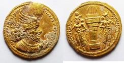 Ancient Coins - EXCEPTIONAL QUALITY: Sasanian Empire. Vahram II (AD 276-293). AV dinar (22 mm, 7.51g). “Ctesiphon" mint.