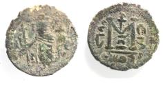 World Coins - ARAB BYZANTINE Anonymous 7th cent AD AE Fals. Damascus mint.