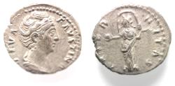 Ancient Coins - DIVA FAUSTINA SR. AR denarius, Rome mint, circa 146-161 AD