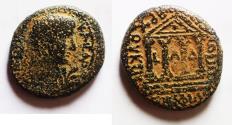 Ancient Coins - JUDAEA, Roman Administration. Tiberius. AD 14-37. Æ 20. Caesarea Paneas (as Caesarea Philippi) mint. Dated RY 34 of Herod Philip (30/1 CE).