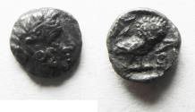 Ancient Coins - South Arabia. Sabean kingdom. Late 4th-mid 2nd centuries BC. AR eighth unit (8mm, 0.65g). Imitating Athens.