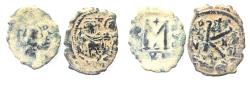 Ancient Coins - LOT OF TWO BYZANTINE AE FOLLIS COINS
