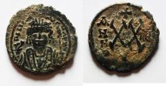 Ancient Coins - Maurice Tiberius AE HALF FOLLIS