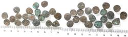 Ancient Coins - LOT OF 20 AS FOUND: Arabia Felix. Himyarite Kingdom. 100 - 300 A.D. Rare copper Bucranium coins.