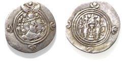 Ancient Coins - Sasanian Kingdom. Khusru II. A.D. 591-628. AR drachm