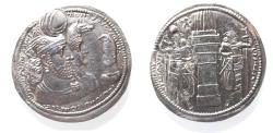 Ancient Coins - SASANIAN KINGS. Vahr?m (Bahram) II, with Queen and Prince 4. AD 276-293. AR Drachm