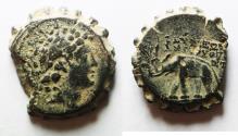 Ancient Coins - Seleukid Kingdom. Antiochos VI Dionysos. Serrate Æ 22