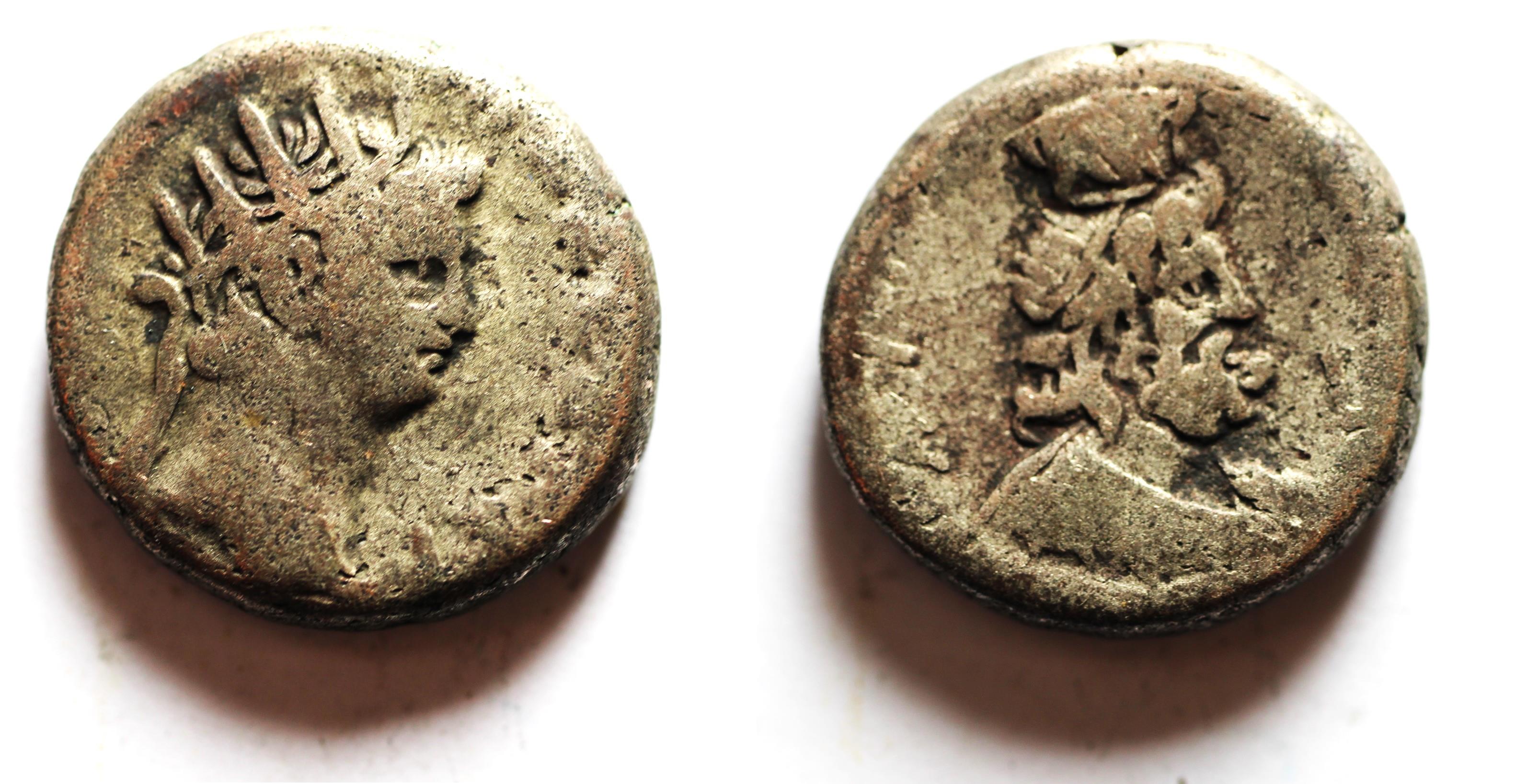 EGYPT, Alexandria. Nero. AD 5468. BILLON Tetradrachm . with Serapis