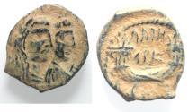 Ancient Coins - NABATAEA. Aretas IV, with Shaqilat. 9 BC- AD 40. AE 18