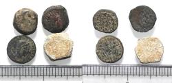 Ancient Coins - LOT OF 4 ANCIENT COINS. 2 BRONZE JUDAEAN INCLUDING 1 LEAD