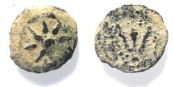 Ancient Coins - Judaea, Alexander Jannaeus, 103-76 BC, AE Prutah (Biblical Widow's Mite)