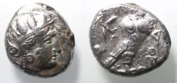 Ancient Coins - Possibly unpublished: Eastern Imitation of Athens. Fourth century BC. AR tetradrachm (24mm, 17.23g).