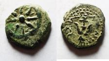 Ancient Coins - Judaea, Alexander Jannaeus, 103-76 BC, AE Prutot (Biblical Widow's Mites).