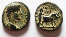 Ancient Coins - PHOENICIA, Berytus. Divus Augustus. Died AD 14. Æ22. Struck under Trajan, AD 98-117.