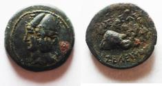 Ancient Coins - GREEK. Seleukid Kingdom. Seleukos II Kallinikos (246-225 BC). AE 19mm, 4.82g. Nisibis mint.