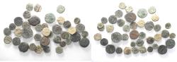 Ancient Coins - LOT OF 40 ANCIENT BRONZE COINS. MIXED. AS FOUND