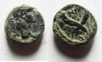 Ancient Coins - Decapolis. GAdara under Claudius (AD 41-54). AE 11mm, 2.21g. Struck in civic year 108 (AD 44/5). 